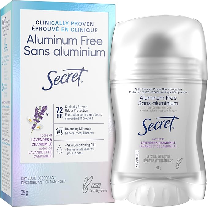 Secret Clinically Proven Aluminum Free Deodorant for Women Lavender & Chamomile