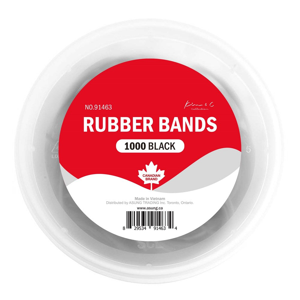 KIM & C 1000pcs Rubber Bands (Assorted & Black) Kim & C
