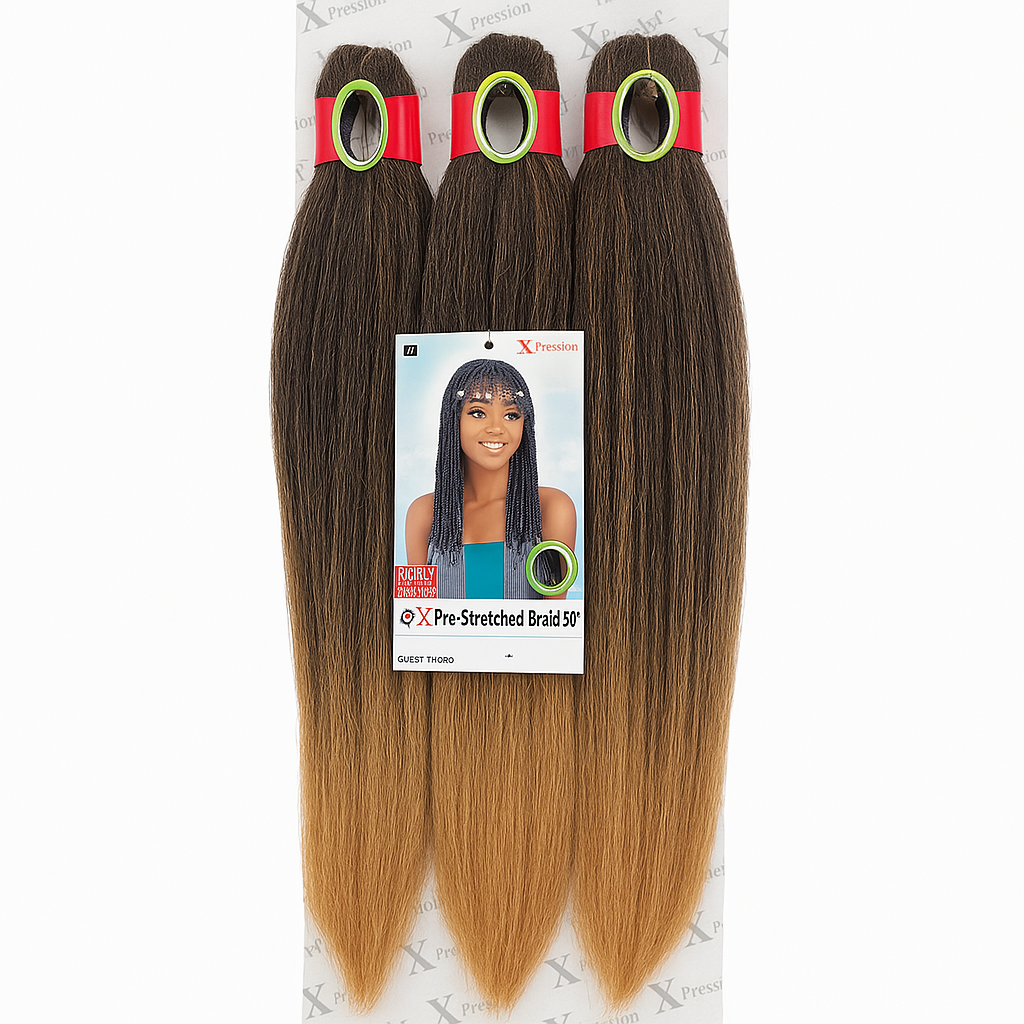 X-Pression Collection 3X Pre-Stretch Braiding Hair, Braided Hair Crochet 50