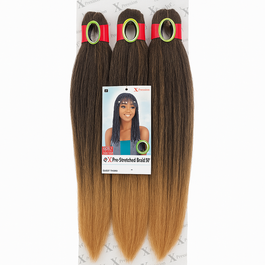 X-Pression Collection 3X Pre-Stretch Braiding Hair, Braided Hair Crochet 50